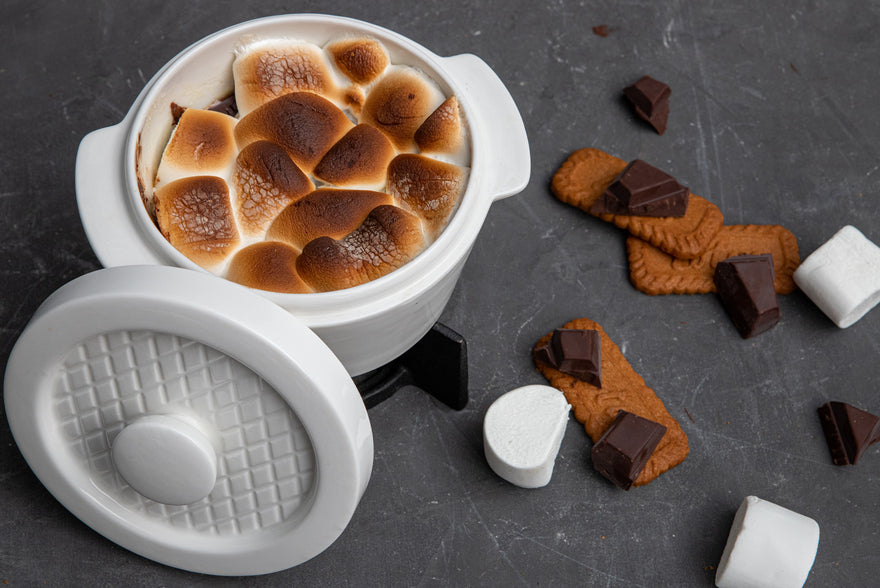 S'mores dip - warm chocolate and marshmallows