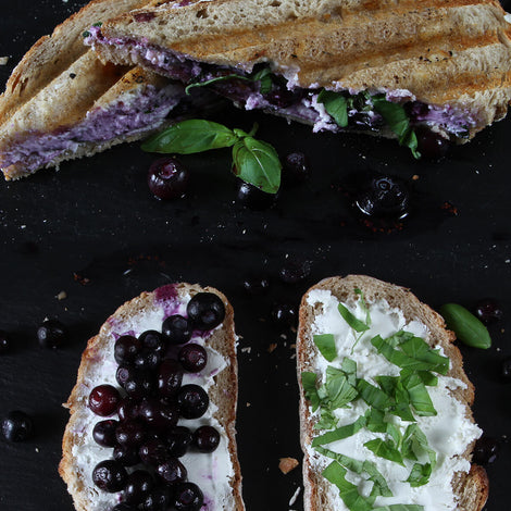 Blueberry and goat's cheese grilled cheese