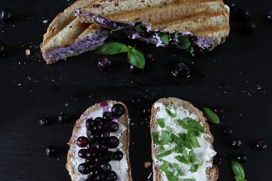 Blueberry and goat's cheese grilled cheese